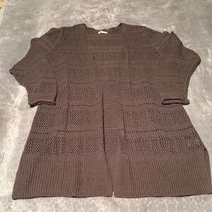 Maurices Dark Gray Open Knit Cardigan